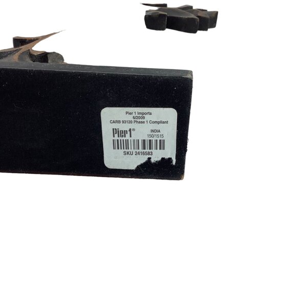 Pier 1 Imports Wood Carved Cross India Made Stands 13.5" x 6" Dark Brown - Picture 5 of 7